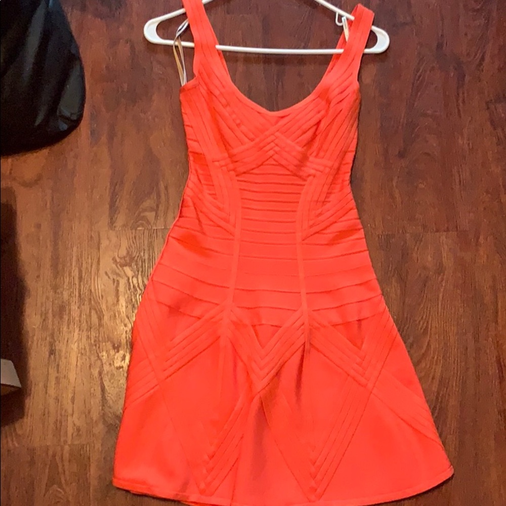 Elegant Coral Sleeveless Dress